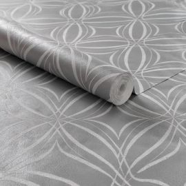 PAPIER PEINT VINYLE SUR INTISSÉ GLITZ GEO EMPRESS GRIS MOTIF GÉOMÉTRIQUE