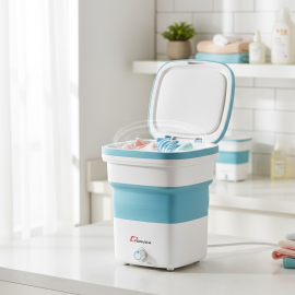 MACHINE À LAVER SEMI AUTOMATIQUE PLIABLE 3,5 KILOGRAMMES ORVICA BLANC ET BLEU