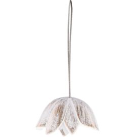 EMBRASSE DE RIDEAU AIMANTÉE EN RÉSINE MOTIF TULIPE COULEUR BLANC ET OR