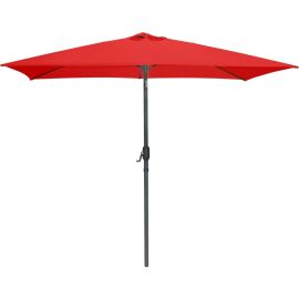 PARASOL RECTANGULAIRE GROSEILLE 2X3 M INCLINABLE STRUCTURE ALUMINIUM TOILE POLYESTER 200 G – VENDU SANS SOCLE