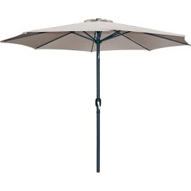 PARASOL ROND INCLINABLE TAUPE DIAMÈTRE 3 M EN ALUMINIUM ET POLYESTER 200 G – VENDU SANS SOCLE