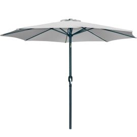 PARASOL ROND INCLINABLE GRIS CLAIR 300 CM STRUCTURE EN ALUMINIUM ET TOILE POLYESTER – VENDU SANS SOCLE
