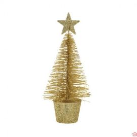 SAPIN DÉCORATIF DORÉ 15 CM