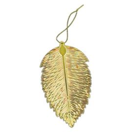 SUSPENSION DE NOËL DORÉE MOTIF FEUILLES