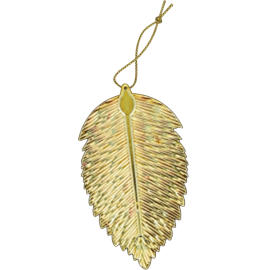 SUSPENSION DE NOËL DORÉE AVEC MOTIF FEUILLES DÉCORATIVES