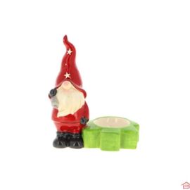 PHOTOPHORE AVEC LUTIN EN DOLOMITE - FORME CLOCHE