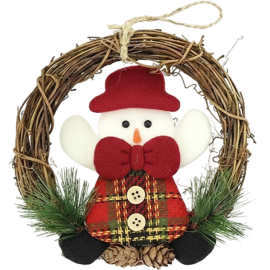 COURONNE DE NOËL EN BOIS 14 CM DEUX MODÈLES ASSORTIS