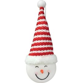 BONHOMME DE NEIGE DÉCORATIF À TÊTE LUMINEUSE AVEC BONNET ET ÉCLAIRAGE LED