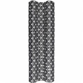 BOUDIN DE PORTE DOUBLE BOURRELET 80 CM NOIR AVEC MOTIFS GEOMETRIQUES EN POLYESTER