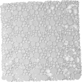 FOND DE DOUCHE ANTI-DÉRAPANT EN PVC TRANSPARENT 50X50 CM AVEC MOTIF BULLES