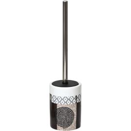 BROSSE WC EN CÉRAMIQUE DOLOMITE AVEC TIGE EN INOX IMPRIMÉ MASAÏ
