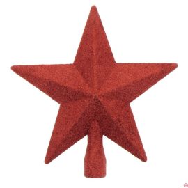 CIMIER ETOILE PAILLETEE ROUGE H 20 CM