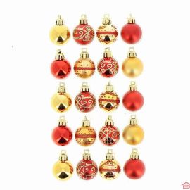 BOULE DE NOEL 3CM AVEC DECO ARABE X20PCS RGE/OR