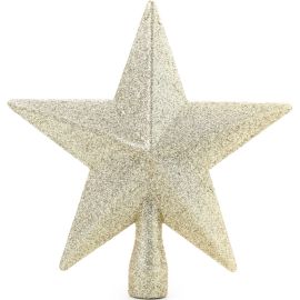 CIMIER ÉTOILE PAILLETÉE CHAMPAGNE HAUTEUR 20 CM DÉCORATION SAPIN DE NOËL
