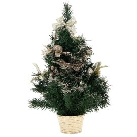 SAPIN DE TABLE FLEUR DE NOËL CHAMPAGNE 50 CM