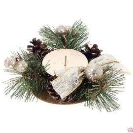 PHOTOPHORE DE NOEL - CHAMPAGNE D14CM ENV