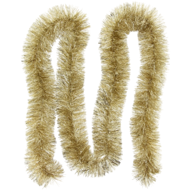 GUIRLANDE DE NOËL BRILLANTE CHAMPAGNE 9 CM AVEC 6 PLIS