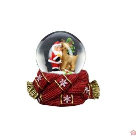 BOULE DE NEIGE NOEL EN SOCLE ECHARPE 6.8X6.6CM