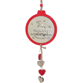 GUIRLANDE DE NOËL EN BOIS 16 X 40 CM DÉCORATION NATURELLE