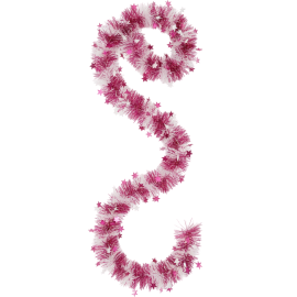 GUIRLANDE DÉCORATIVE BRICOLORE MOTIF ÉTOILE ROSE ET BLANC 2 MÈTRES
