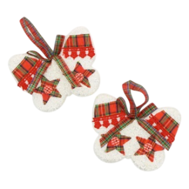 SUSPENSION DE NOËL FORME PAPILLON AVEC ÉTOILES EN TISSU