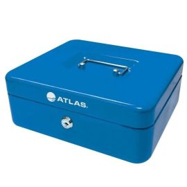 CAISSE À MONNAIE ATLAS 300X240X90 MM BLEUE