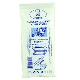 25 SACS DE CONGÉLATION NEG 25X36 CM AVEC ZIP
