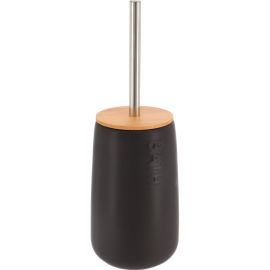 BROSSE WC EN DOLOMITE RONDE NOIRE ET BAMBOU