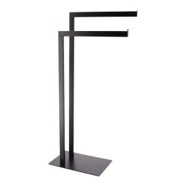 PORTE SERVIETTES NOIR EN MÉTAL À 2 BARRES