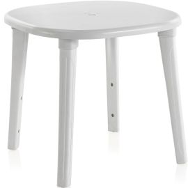 TABLE DE JARDIN CARRÉE BLANCHE EN RÉSINE CANCÚN 80X80 CM POUR EXTÉRIEUR SHAF