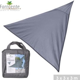 TOILE D’OMBRAGE TRIANGULAIRE ANTHRACITE 3 X 3 X 3 M EN POLYESTER 160 GR/M²