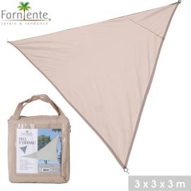 TOILE D’OMBRAGE TRIANGULAIRE BEIGE 3 X 3 X 3 M POLYESTER 160 GR/M²