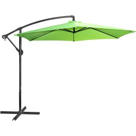 PARASOL DÉPORTÉ ROND VERT ANIS DIAMÈTRE 3 MÈTRES EN POLYESTER 180 G AVEC STRUCTURE MÉTAL – VENDU SANS DALLES