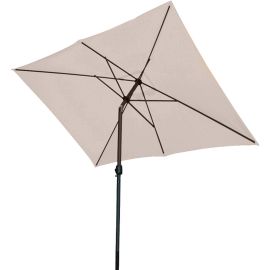PARASOL INCLINABLE RECTANGULAIRE SABLE  2X3 M TOILE POLYESTER 200 G STRUCTURE ALUMINIUM – VENDU SANS SOCLE