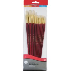 SET DE 10 PINCEAUX À PEINTURE À L’HUILE POILS BLANCS NATURELS DALER ROWNEY