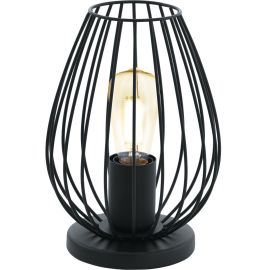 LAMPE DE TABLE DESIGN EN ACIER NOIR AVEC DOUILLE E27 ET INTERRUPTEUR À CÂBLE MODÈLE NEWTOWN