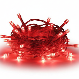 GUIRLANDE LUMINEUSE ROUGE 100 LED LONGUEUR 10 MÈTRES UTILISATION INTÉRIEURE ET EXTÉRIEURE