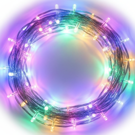 GUIRLANDE LED MULTICOLORE 3 X 3 MÈTRES TRANSPARENTE DIAMANTLED POUR INTÉRIEUR ET EXTÉRIEUR