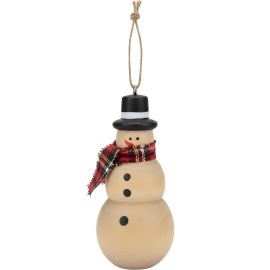 SUSPENSION BONHOMME DE NEIGE EN BOIS 9 CM
