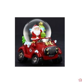 BOULE DE NEIGE NOËL EN SOCLE VOITURE 7.7X6X6.9CM 