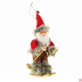 PÈRE NOËL SUR SKI - 24 CM ENV. - 2 ASST