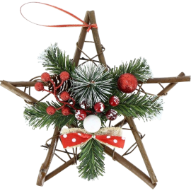 ÉTOILE DE NOËL EN BOIS 25 CM DÉCORATION SAPIN À SUSPENDRE