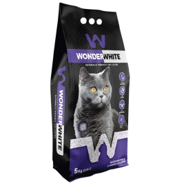 LITIÈRE BLANCHE WONDER WHITE 5 KG POUR CHAT PARFUM LAVANDE