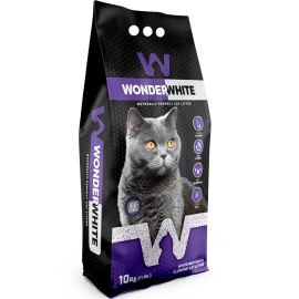 LITIÈRE BLANCHE WONDER WHITE 10 KG POUR CHAT PARFUM LAVANDE