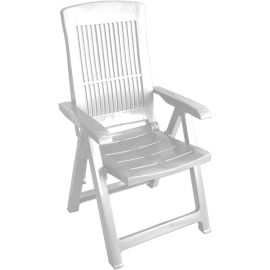 FAUTEUIL DE JARDIN TAMPA BLANC PLIANT EN POLYPROPYLÈNE MULTIPOSITIONS