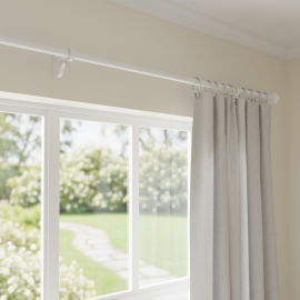 TUBE FER FORGÉ EXTENSIBLE BLANC MAT DIAMÈTRE 28 MM LONGUEUR 1,85 À 3,50 M