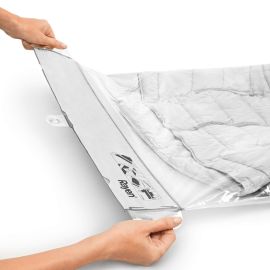 SAC DE RANGEMENT SOUS VIDE AVEC CINTRE EN PVC TRANSPARENT 60X110 CM