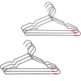 ENSEMBLE DE 6 CINTRES ANTIDÉRAPANTS EN NYLON RAYEN POUR VÊTEMENTS GRIS