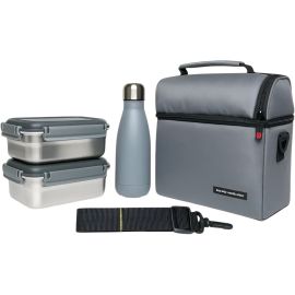 SAC REPAS ISOTHERME 8 PIÈCES AVEC SAC INTÉGRÉ ET BOUTEILLE EN ACIER INOXYDABLE