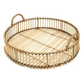 PLATEAU DÉCO EN BAMBOU "TRESSAGE" 40CM NATUREL